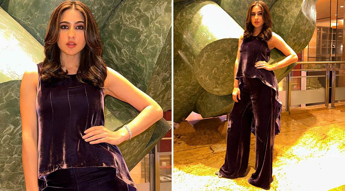 Sara Ali Khan adds modern essence to her royal look in a purple co-ord set by Manish Malhotra; Check out!