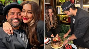 Birthday twins Farhan Akhtar and sister-in-law Anusha Dandekar ring in their special day with Shibani & friends; Check the pictures!