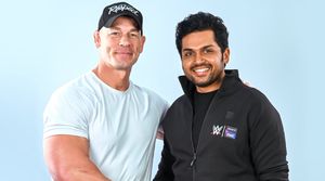Hollywood Actor And Wrestling Champion John Cena Poses With Karthi As He Visits India For A Match (Watch Video)