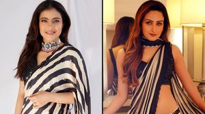 Fashion Faceoff: Who Carries The Zebra Print Saree Better -  Kajol or Zaara Yesmin?