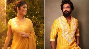 Katrina Kaif Raises The Heat In Yellow Lehenga Saree As She Steps Out For Dinner Outing With Vicky Kaushal 