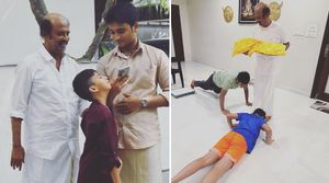 Rajinikanth Spends Diwali With Grandkids Yatra And Linga; Pics Go VIRAL!