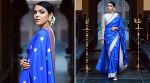 Shriya Pilgaonkar looks nothing less than a ROYAL beauty in this bright BLUE saree by RAW MANGO!