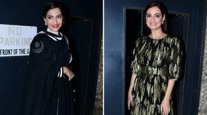Bollywood divas Sonam Kapoor & Dia Mirza choose black ensembles for Masaba Gupta’s wedding party