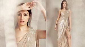 Divya Khosla Kumar blings it up in this concept saree look