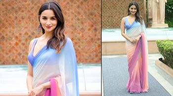 Wow! Alia Bhatt Looks Like Every Man's DREAM WOMAN In A Chiffon Ombre Saree Portraying Karan Johan’s QUINTESSENTIAL Bollywood Heroine!