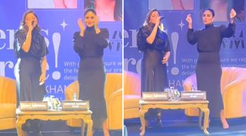 Glamorous actress Kareena Kapoor taps her foot as singer Kanika Kapoor sings a song; Check out here!