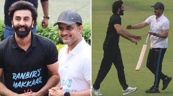 Ranbir Kapoor plays cricket with Sourav Ganguly; shares an UPDATE on him working on the biopic of the cricketer