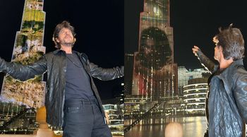 Shah Rukh Khan's film Pathaan trailer played on Burj Khalifa, posing in signature steps; Watch out here!