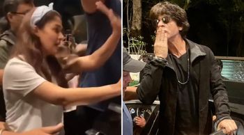 Shah Rukh Khan hugs and kisses his Jawan co-star Nayanthara and waves at his fans in Chennai; Watch!