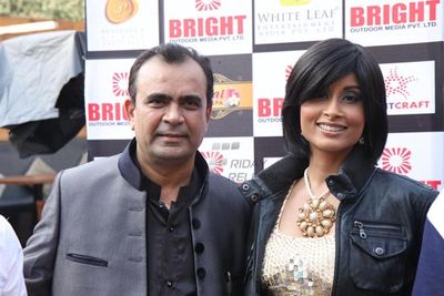 Govinda with daughter Narmada at announcement of 1st Bright Awards
