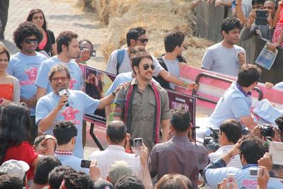 Imran Khan promoting MATRU KI BIJLEE KA MANDOLA at Red Bull Soapbox Race 2012 in Bandra