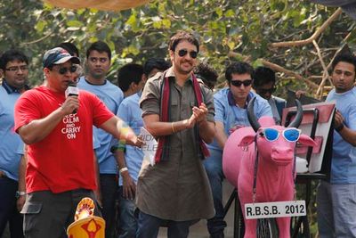 Imran Khan promoting MATRU KI BIJLEE KA MANDOLA at Red Bull Soapbox Race 2012 in Bandra