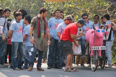 Imran Khan promoting MATRU KI BIJLEE KA MANDOLA at Red Bull Soapbox Race 2012 in Bandra