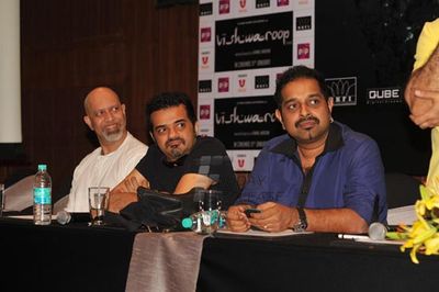Kamal Haasan, Pooja Kumar, Andrea Jeremiah at film 'VISHWAROOP' press meet