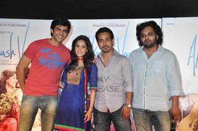 Kartik Tiwari and Nushrat Bharucha at promo launch of film 'AKAASH VANI'