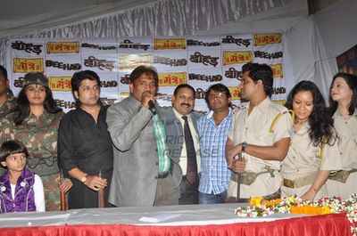 Real dacoits Maan Singh, Mangal Singh & Renu Yadav at music launch of film 'BEEHAD - THE RAVINES'
