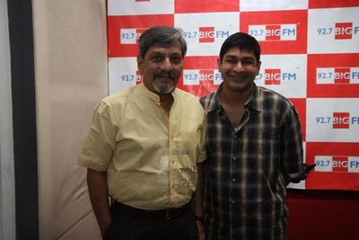 Acting maestros Amol Palekar, Ashok Saraf and  Nivedita Saraf promote Marathi film 'We Are On..Houn Jaoo Dya' at BIG FM Studios