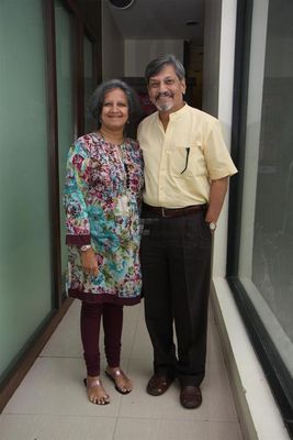 Acting maestros Amol Palekar, Ashok Saraf and  Nivedita Saraf promote Marathi film 'We Are On..Houn Jaoo Dya' at BIG FM Studios