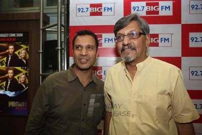 Acting maestros Amol Palekar, Ashok Saraf and  Nivedita Saraf promote Marathi film 'We Are On..Houn Jaoo Dya' at BIG FM Studios