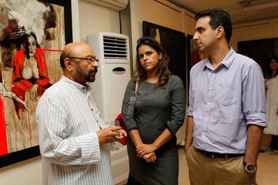 Bollywood celebrities at Jaya Lamba's art show Art and Soul in Mumbai