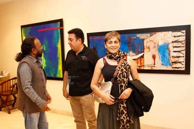 Bollywood celebrities at Jaya Lamba's art show Art and Soul in Mumbai