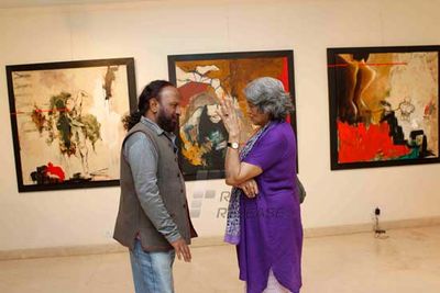 Bollywood celebrities at Jaya Lamba's art show Art and Soul in Mumbai