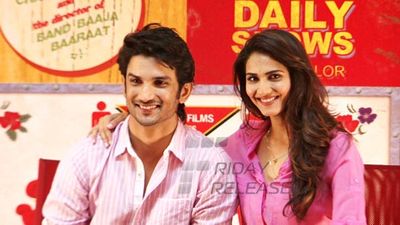 Sushant Singh Rajput & Vaani Kapoor at the launch of song Gulabi from film Shuddh Desi Romance