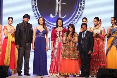 Rituparna Sengupta and Pooja Mishra walk the ramp at the Jewel Trendz show
