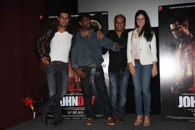 Randeep Hooda & Elena Kazan at film JOHN DAY press meet