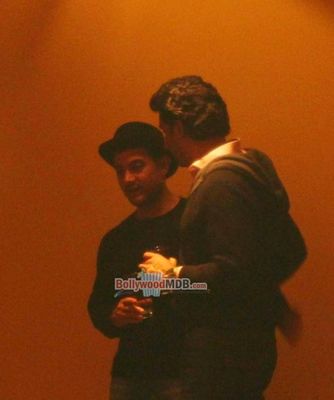 Aamir Khan, Abhishek Bachchan, Sachin Tendulkar at film 'DHOOM 3' special screening