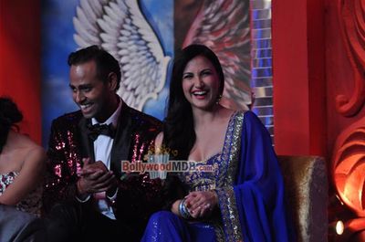 Salman Khan with celebrity finalists at the Grand Finale of 'BIGG BOSS 7'