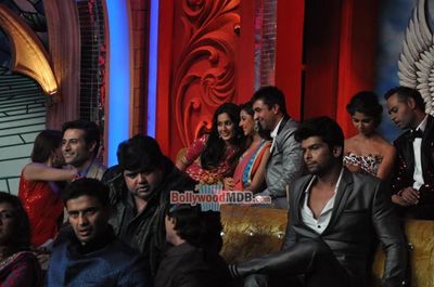 Salman Khan with celebrity finalists at the Grand Finale of 'BIGG BOSS 7'
