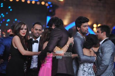 Salman Khan with celebrity finalists at the Grand Finale of 'BIGG BOSS 7'