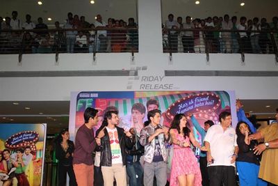 Ali Zafar, Siddharth, Dibyendu, Tapsee Pannu at film CHASHME BADDOOR music launch at the Infiniti Mall
