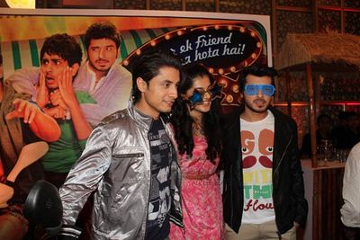 Ali Zafar, Siddharth, Dibyendu, Tapsee Pannu at film CHASHME BADDOOR music launch at the Infiniti Mall