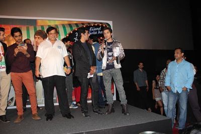 Ali Zafar, Siddharth, Dibyendu, Tapsee Pannu at film CHASHME BADDOOR music launch at the Infiniti Mall