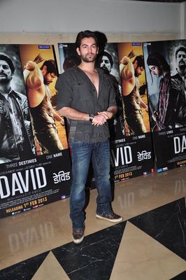 Bollywood actors Abhishek Bachchan, Neil Nitin Mukesh, Shilpa Shetty, Isha Sharvani , Monica Dogra and Zarine Khan were present at the premiere show of Bejoy Nambiar's new film 'David'.