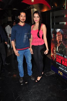 Bollywood actors Abhishek Bachchan, Neil Nitin Mukesh, Shilpa Shetty, Isha Sharvani , Monica Dogra and Zarine Khan were present at the premiere show of Bejoy Nambiar's new film 'David'.