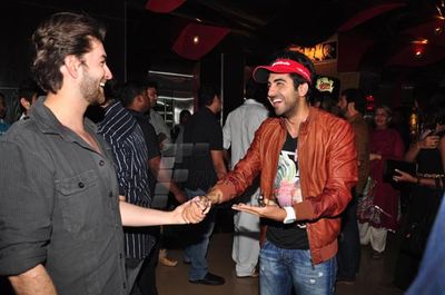 Bollywood actors Abhishek Bachchan, Neil Nitin Mukesh, Shilpa Shetty, Isha Sharvani , Monica Dogra and Zarine Khan were present at the premiere show of Bejoy Nambiar's new film 'David'.