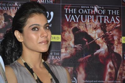 Bollywood celebrities Kajol and Shekhar Kapur at the launch of Anish Tripathis book THE OATH OF THE VAYUPUTRAS at the Crossword Store