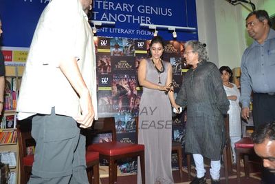 Bollywood celebrities Kajol and Shekhar Kapur at the launch of Anish Tripathis book THE OATH OF THE VAYUPUTRAS at the Crossword Store