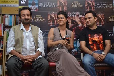 Bollywood celebrities Kajol and Shekhar Kapur at the launch of Anish Tripathis book THE OATH OF THE VAYUPUTRAS at the Crossword Store