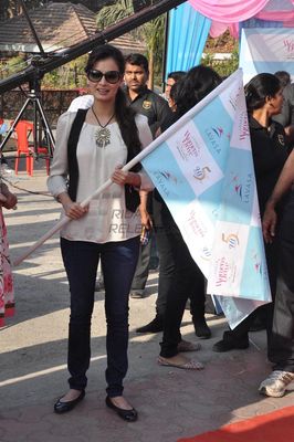 Bollywood personalities attend the flag off of the 5th Edition of the LAVASA WOMEN'S DRIVE at the Kamala Mills Compound