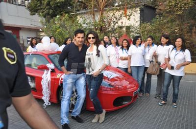 Bollywood personalities attend the flag off of the 5th Edition of the LAVASA WOMEN'S DRIVE at the Kamala Mills Compound