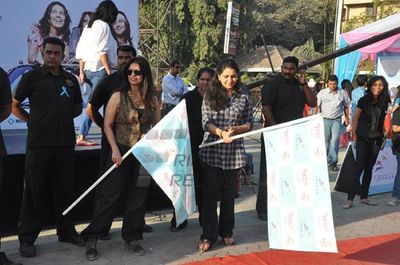 Bollywood personalities attend the flag off of the 5th Edition of the LAVASA WOMEN'S DRIVE at the Kamala Mills Compound