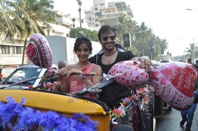 Jayanta Bhai Ki Luv Story promotion of Valentine day spl at crater road Bandra