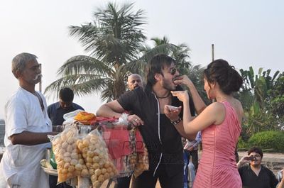 Jayanta Bhai Ki Luv Story promotion of Valentine day spl at crater road Bandra