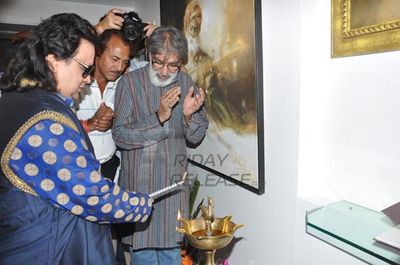 Paoli Dam and Bappi Lahiri were present at the inauguration of Painter Prithvi Soni's painting exhibition
