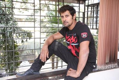 Star of the south Vikram was present at the media interaction of his recent film \'David\'.